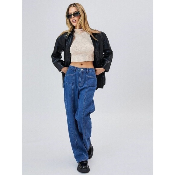 Cider Jeans Hi Rise 100% Cotton Wide Leg Super Soft Size Medium New - Picture 1 of 9